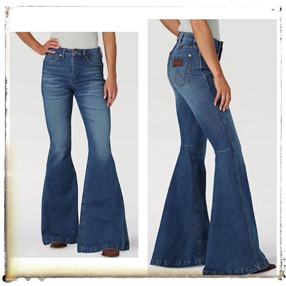 WRANGLER Retro Premium Jean High Rise Trumpet Flare Bell Bottom NEW NWT Size 26